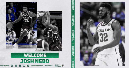 Antras naujokas per vieną dieną: „Žalgiris“ pasirašė sutartį su J. Nebo