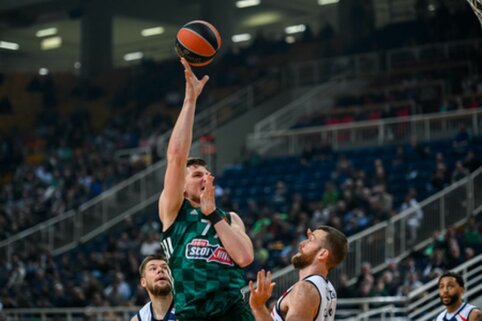 A. Gudaitis užfiksavo dvigubą dublį, o „Panathinaikos“ vos neprisižaidė