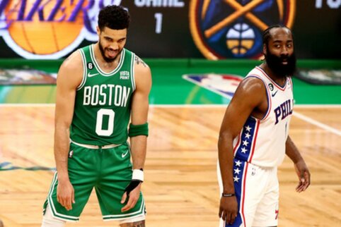 Istorinis Tatumo pasirodymas užbaigė „76ers“ ir NBA MVP sezoną