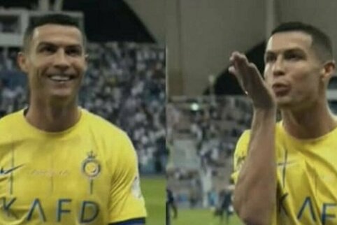 L. Messi vardą skandavusiems varžovų sirgaliams C. Ronaldo siuntė „bučinius“ – „Al-Nassr“ pralaimėjo derbį 