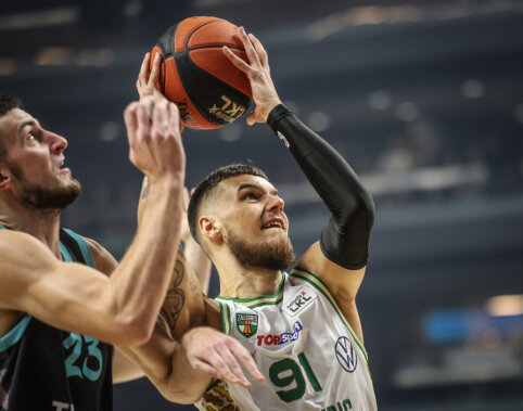 Be dviejų žaidėjų žaidęs „Žalgiris“ susitvarkė su „Neptūnu“