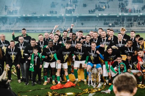 „Kauno Žalgirio“ titulo šventimas – žaidėjai buvo apsupti fanų