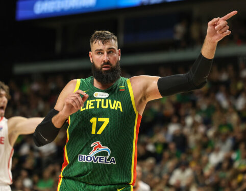 Lietuvos krep&scaron;inio žvaigždės 2025 metais: J. Valančiūnas ir J. Jocytė