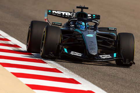 Kinijoje sprinto lenktynėse triumfavo spaudimą i&scaron;tvėkęs G. Russellas