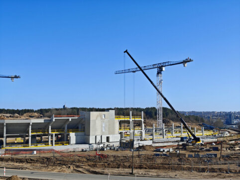 Vilniaus meras dalijasi nuotraukomis: stadionas kyla kasdien