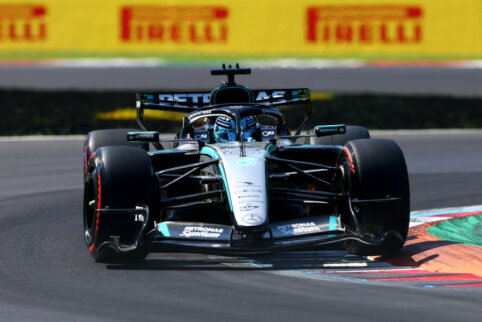 G. Russellas parodė greičiausią ratą antrame Italijos GP treniruotėje